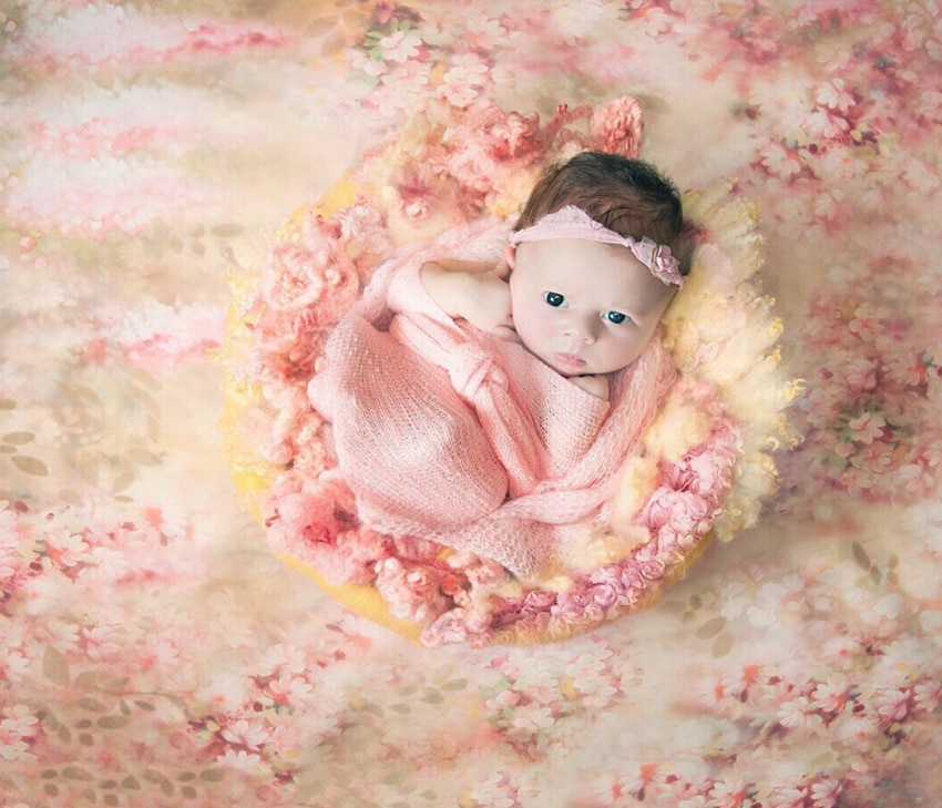 Vinyl Photography Backdrops Fantasy Floral Pink Flowers Photo Background Computer Printed Newborn Baby Backdrop Photo Studio