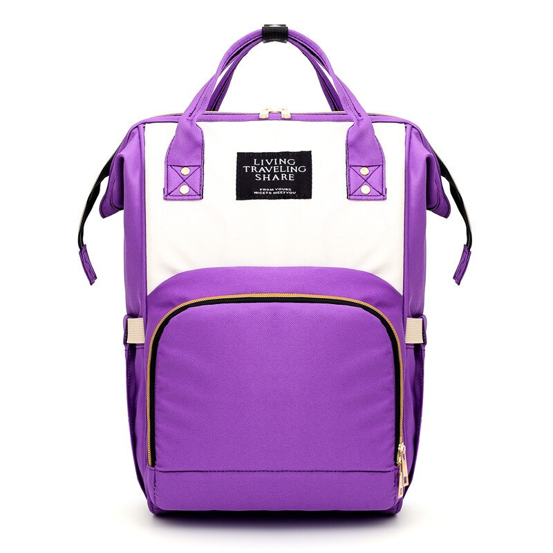 Luier Bag Verbeterde Multi-Functionele Opslag Mother 'S Tas Baoma Verpleging Rugzak Stijl Moeder Rugzak: Purple