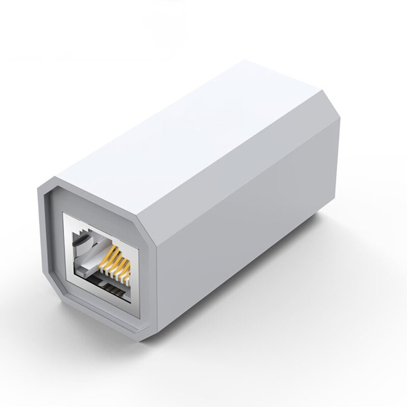 RJ45 Ethernet Adapter 8P8C Female to Female Rj45 Connector Network Extension Cable Adapter Internet Ethernet Cable Lan Connector: White / 1 PCS