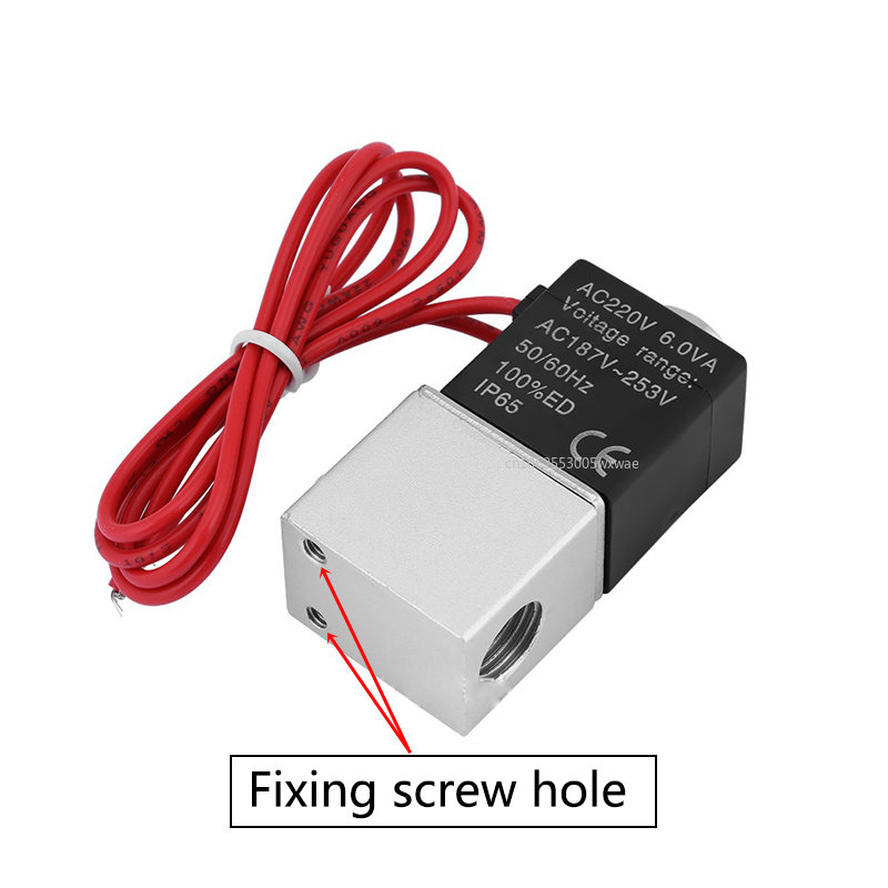 Normaal Gesloten 1/4 "Magneetventiel DC 12V 24V Pneumatische Positie Spoel Legering Intern Elektrisch AC 110V 220V voor Lucht Water Olie