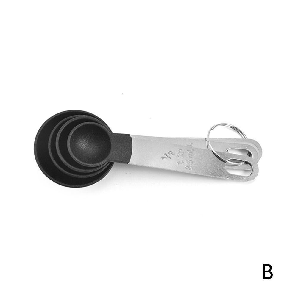 4Pcs Steel Measuring Cups Spoons Kitchen Baking Cooking Cup Spoon Set Set Tool Measuring Measuring D9E2: B