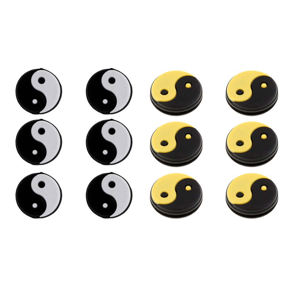 6 Stuks/pak Siliconen Yin En Yang Tennisracket Vibratie Demper Schokdemper