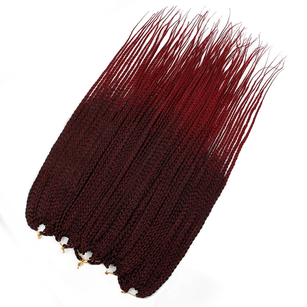 Box Braids Ombre Hair Extension Synthetic 22 Inch Crochet Braids Crochet Hair
