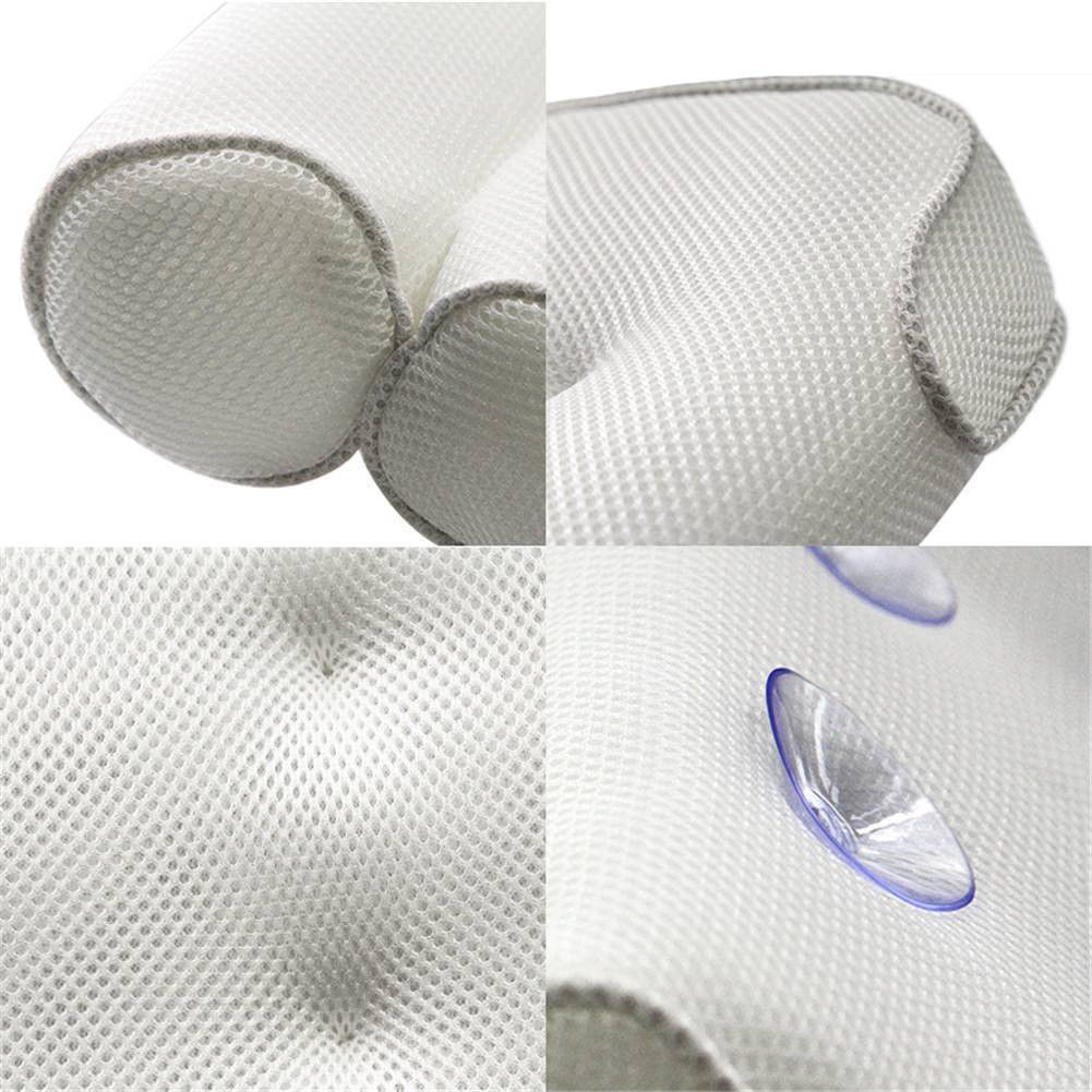 3D Mesh Spa Antislip Cushioned Bad Spa Kussen Bad Head Rest Kussen Met Zuignappen Voor Hals en Terug Badkamer Supply