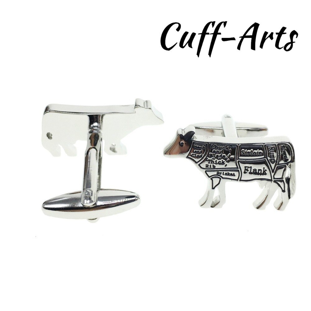 Cuffarts Cufflinks For Mens Butchers Cuts Of Beef Cow Chef Cufflinks For Men Bouton De Manchette C10118