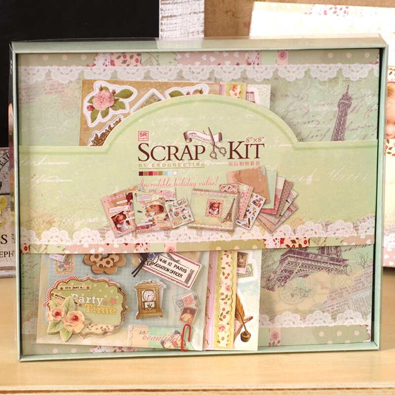 Feito à mão diy álbum crianças scrapbook bebê crescimento comemorativo casamento álbum de produção material pacote casal presente álbum: SR004