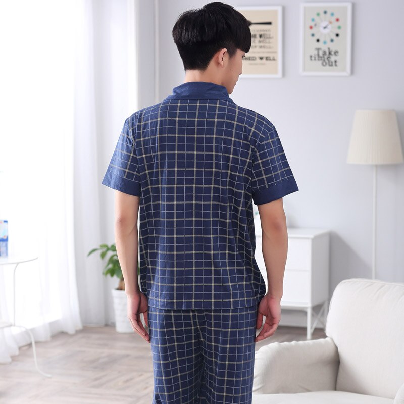 Zomer Mannelijke Korte Mouw Broek Katoenen Pyjama Pak Lente Mannen Grote Werven Sleep Leisure Trainingspak Homewear Pyjama Sets