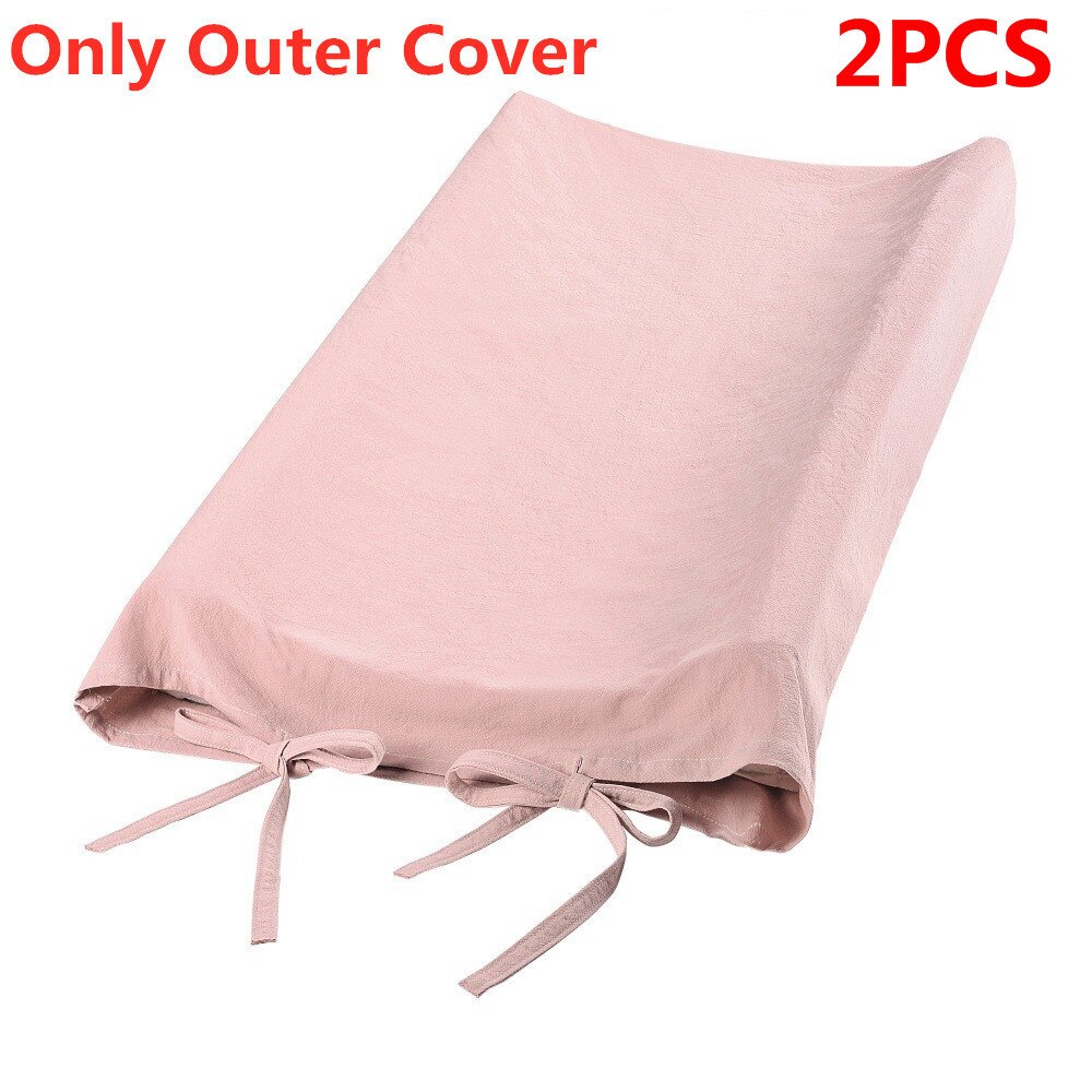 2PCS Baby Changing Table Pad Cover Breathable Infant Changing Board Mat Cover Baby Nursery Supplies For Baby Bebes Diapers Pad: 2 PCS Pink