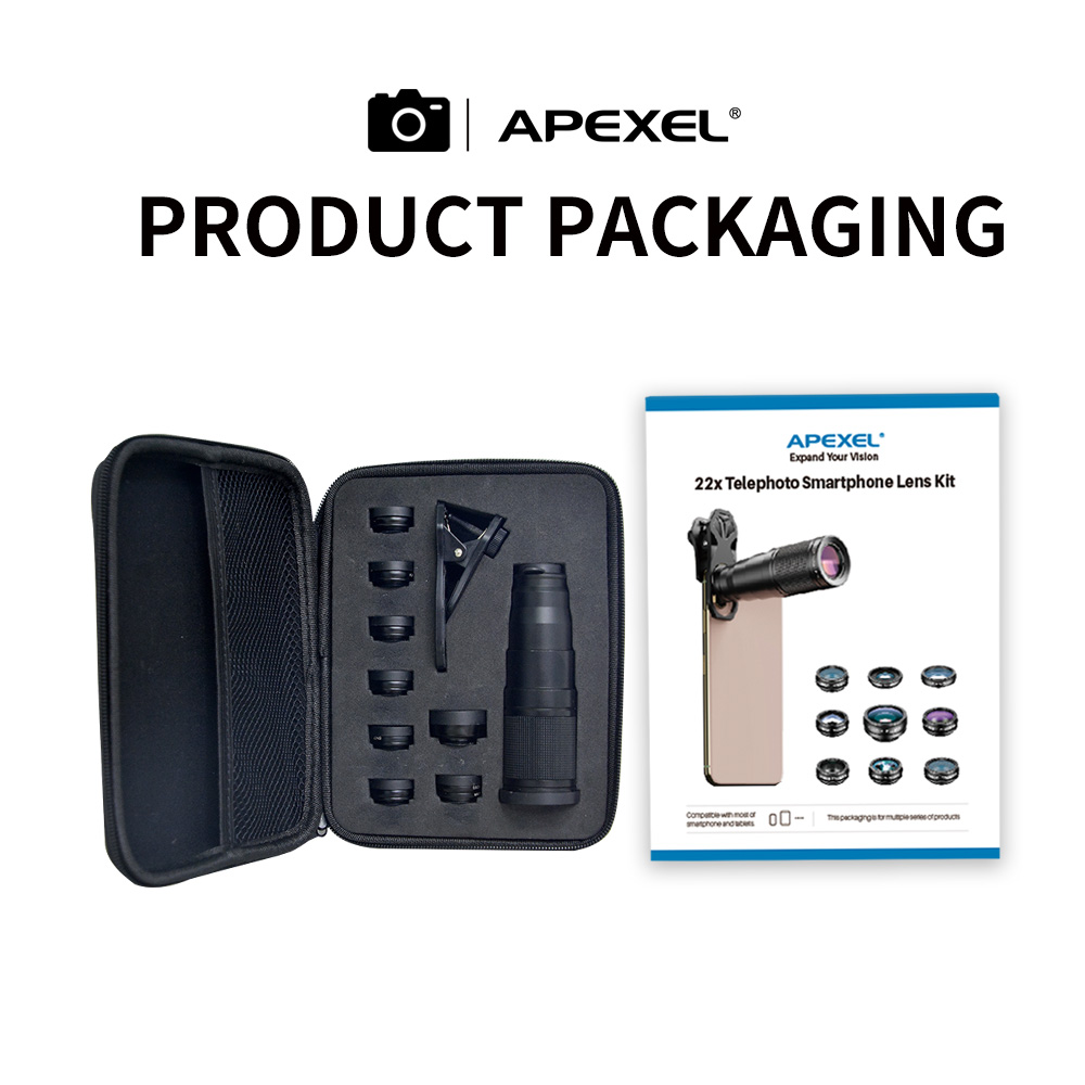 APEXEL mobiele telefoontelescoop 22X telelens met statief, professionele monoculaire telescoop voor iPhone 16/15 alle smartphones