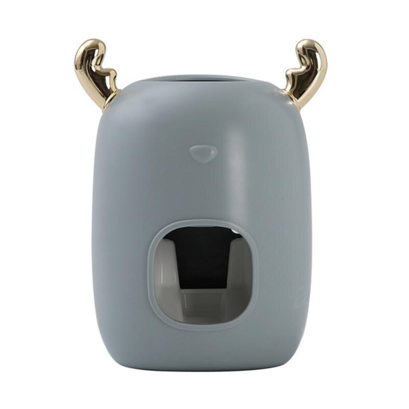 Toothpaste Squeezers Christmas Look Wall Mount Stand Automatic Toothpaste Dispenser Tooth Dust-proof Toothbrush Holder: gray