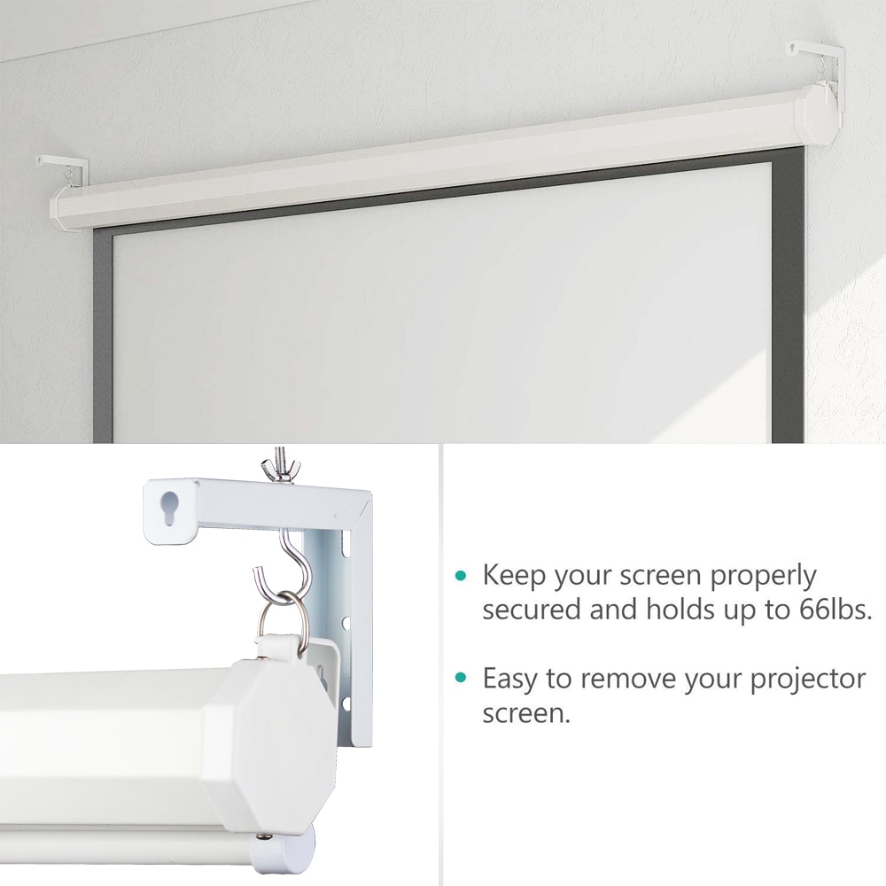 Rigal Universal Projector Screen Stand L-Bracket Adjustable Projection Screen Mounting Hook Home Cinema Screen Mount Hook Kit