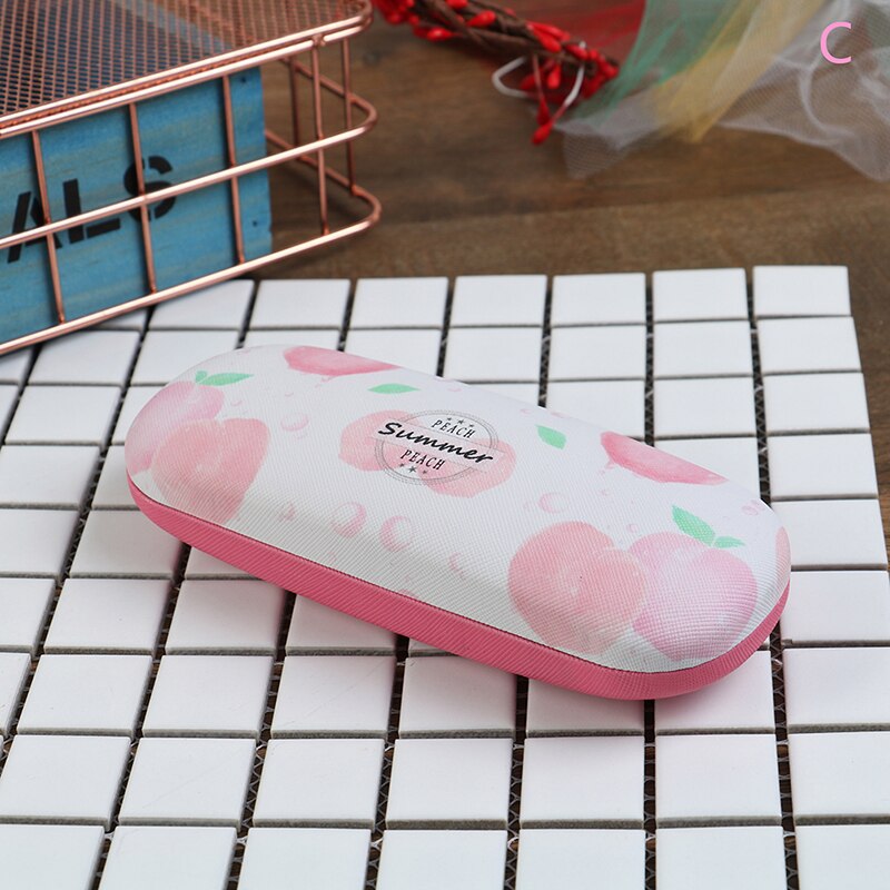 1Pc Cartoon Fruit Patroon Leuke Brillen Case Glas Protector Meisjes Pu Leer Glas Case Eyewear Glazen Doos 16.5X6.2X3.9Cm Pvc