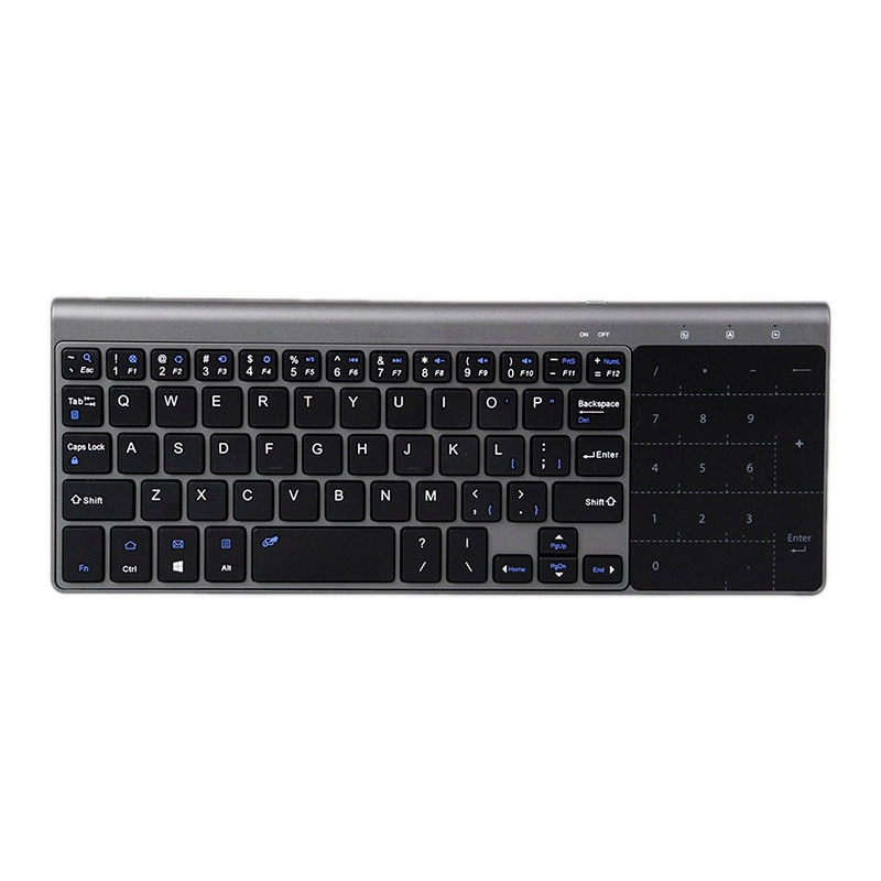 Dunne 2.4 GHz USB Wireless Mini Keyboard met Nummer Touchpad Numeriek toetsenbord voor Android windows Tablet, Desktop, laptop, PC