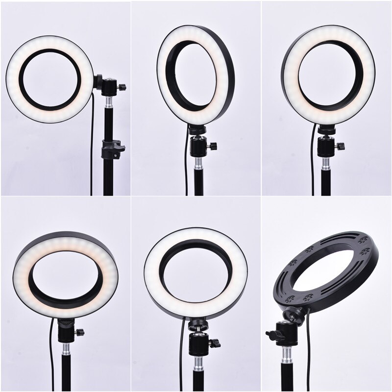 fosoto 16cm/26cm Photographic Lighting 3200K-5500K Dimmable Led Ring Light Lamp Photo Studio Phone Video Beauty Makeup camera