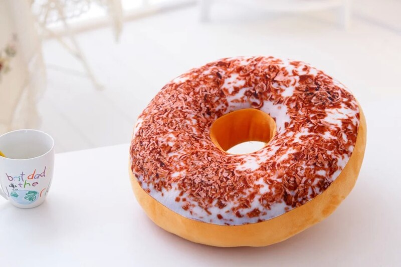 Doughnut mad plys pude sjov chokolade sofa sæde pude jule donuts pude xmas kid legetøj fyld hviler bilmåtter: 4