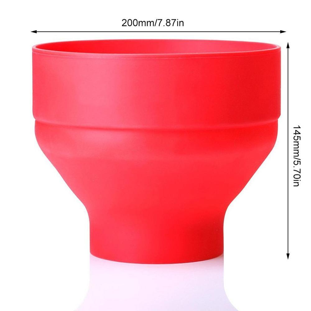 Silicone popcorn bowl Microwave oven folded popcorn bucket high temperature resistant large covered silicone bucket