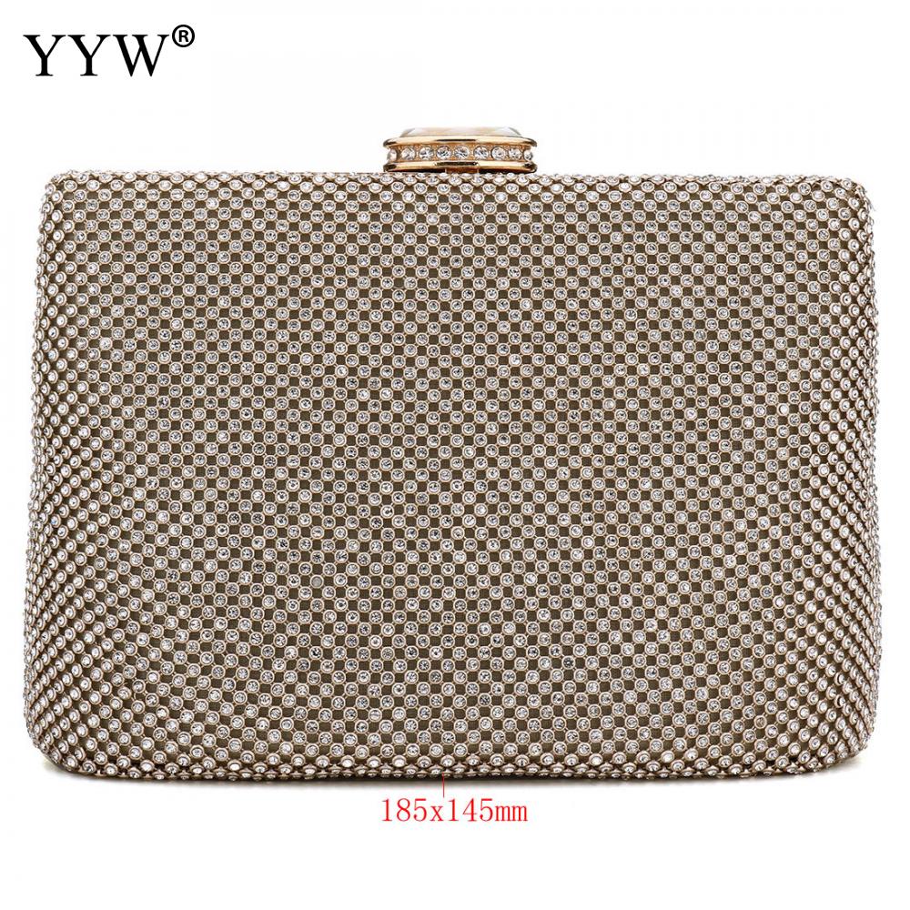 Bolsa feminina de embreagem oco com strass de vidro ouro bolsa de ombro bolsas de luxo bolsas femininas designer bolsa feminina