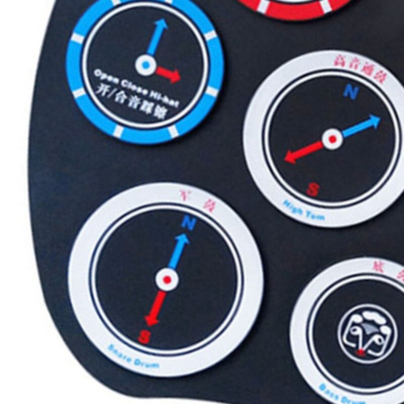 Portable Electronic Roll Up Drum Silicone Drum Kit Built-in Speaker with Drum Sticks Foot Pedals for Beginners Kids