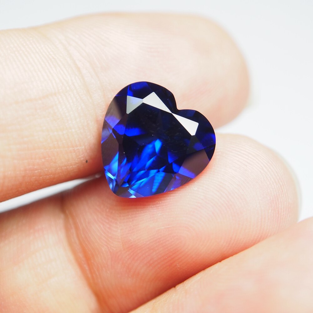 5*5mm 10 /zak hartvormig geslepen 5a koningsblauwe saffieren laboratorium losse edelstenen 34#  korund voor het maken van gouden zilveren ringen en oorbellen