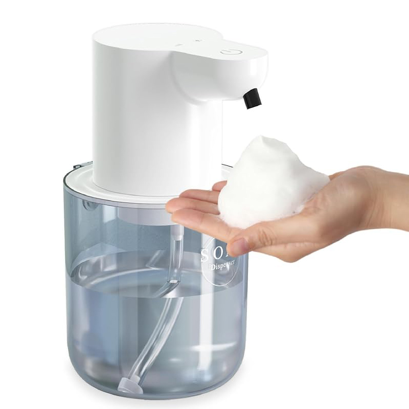 400ml Automatic Sensor Soap Dispenser Rechargeable Hand Sanitizer Dispenser Wall Mounted Bathroom Electric Foam Hand Washer: WHITE