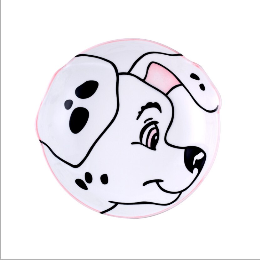 Plato de cerámica con dibujos de animales para niños, platos de desayuno y cena, postre, aperitivos, vajilla: 4