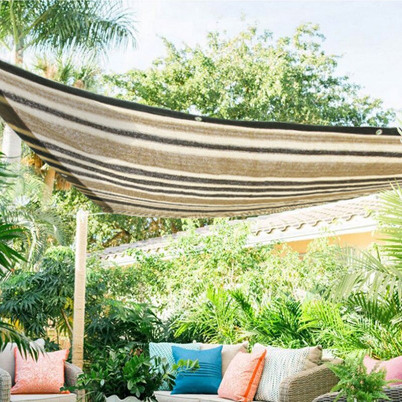 Dust Proof Breathable Heat Insulation Sunshade Sail Shading Curtain Stripe Awnings Canopy For Outdoor Garden Window Yard Camping