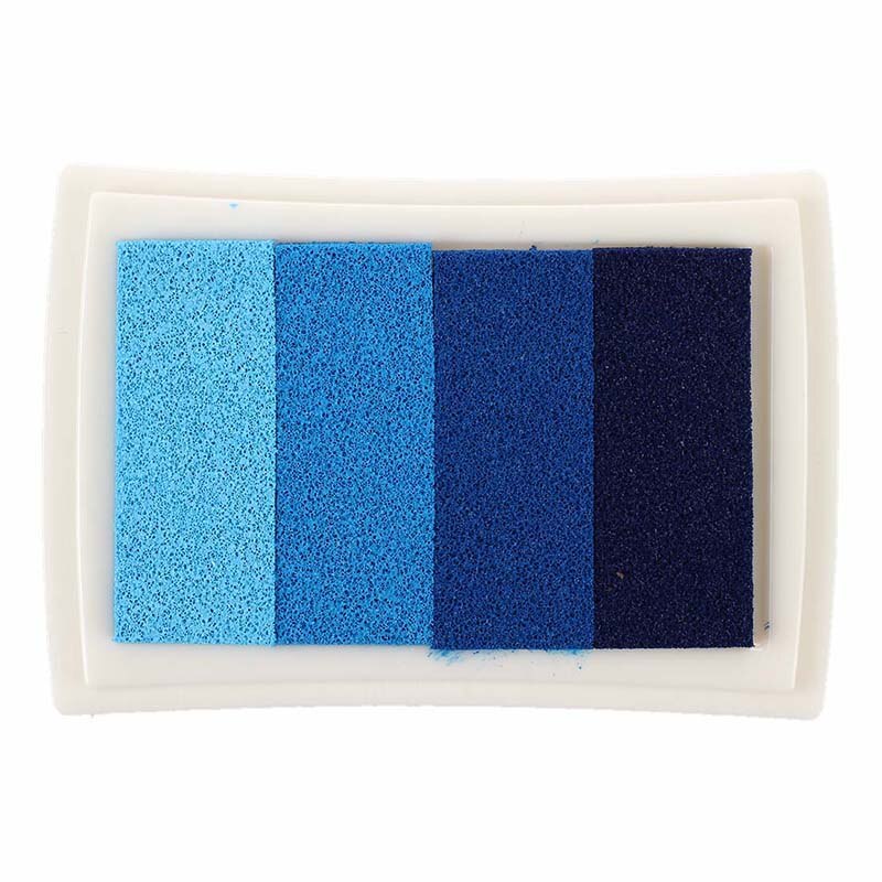 Blue Multi Gredient 4 Colors Ink Stamp Pad Inkpad Oil Based Inkpad Child-safe