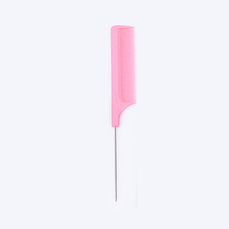 Feinen Zahn Stahl Nadel Kamm Metall Nadel Anti-statische Haar Kamm 210x25mm Friseur Schönheit Werkzeug für Friseur: Rosa