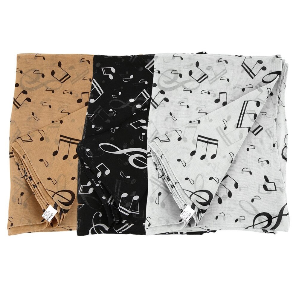 Musical Note Chiffon Scarves Women's Scarf Shawl Long Stoles Spring Muffler Chiffon Infinity Scarf