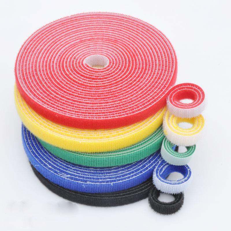 Cintas adhesivas de velcro para sujetar cables, cintas de sujeción reutilizables de doble cara, 5 m/rollo, 10mm