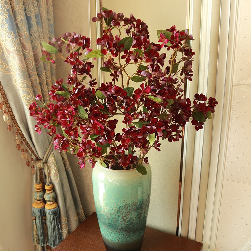 Kunstmatige kersenbloesem perenbloesem perzikbloesem kersenbloesem tak bruiloft decoratie kunstbloem buitendecoratie