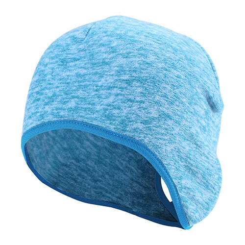 Women's Ponytail Hole Cap Winter Polar Fleece Warmer Bonnet Ear Cover Cold Weather Thermal Bicycle Sweat Hat Bun Skullies Beanie: Light Blue