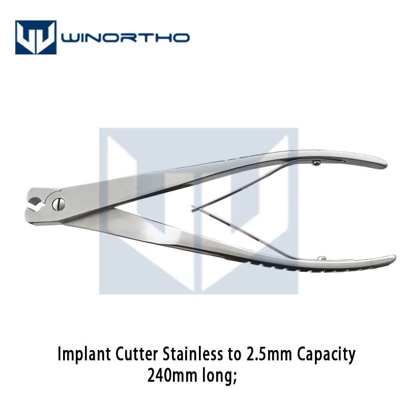 Implant Cutter Stainless to 2.5mm Capacity Close Cut 240mm Long k wire kisschner pin rod veterinary orthopedic instruments