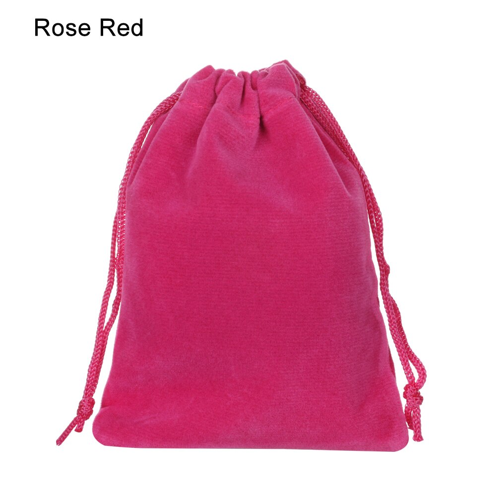 10x12cm Small Velvet Drawstring Pouch Bag Durble Christmas/Wedding Bags Beauty Dice Storage: rose red