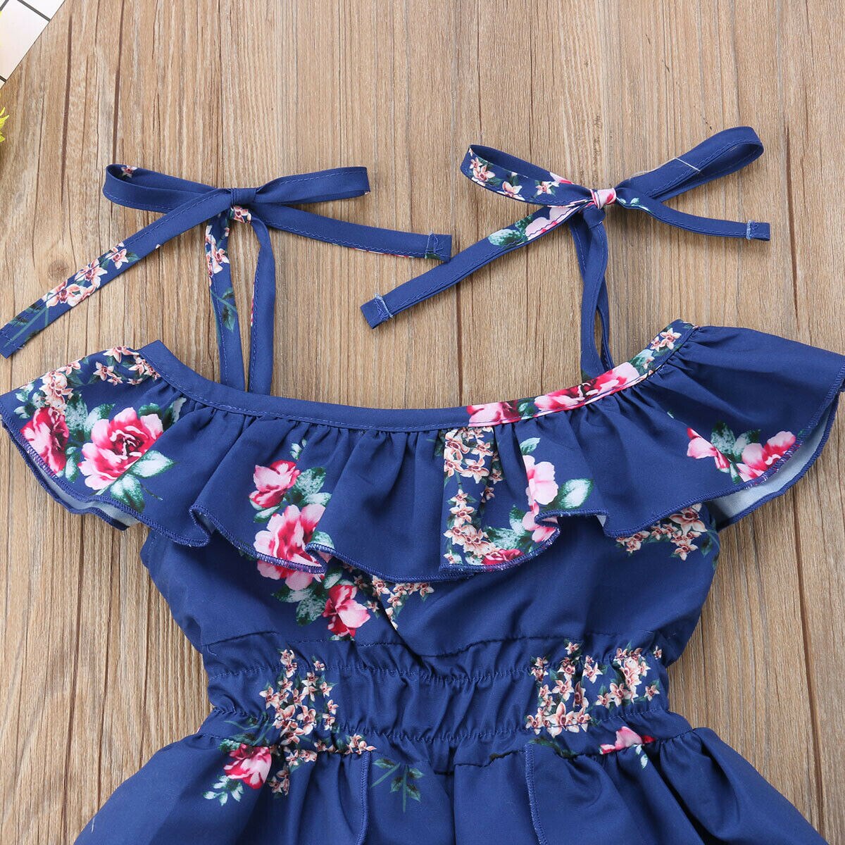 Bambino/Capretto/Bambino Delle Ragazze Floreale Tute e Salopette con il Vestito di Estate di Stile di Vacanza