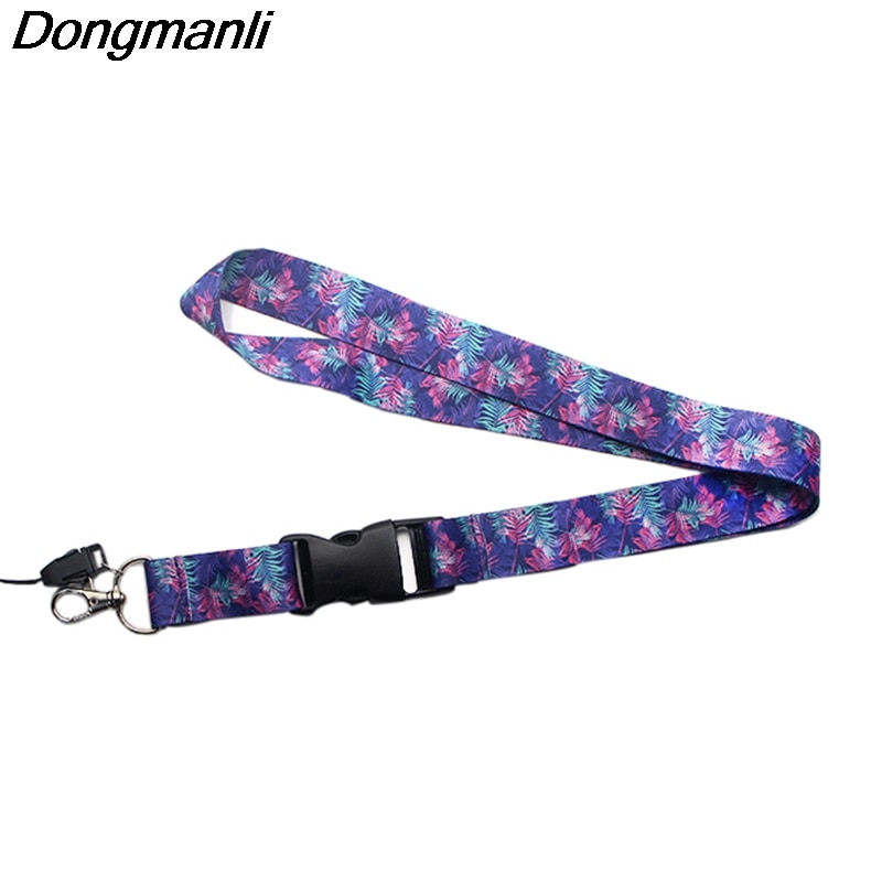 PC204 di Modo viola foglie keychain della cordicella ID distintivo Cordini/Corda Del Telefono mobile/Chiave Cordino Al Collo Cinghie Accessori