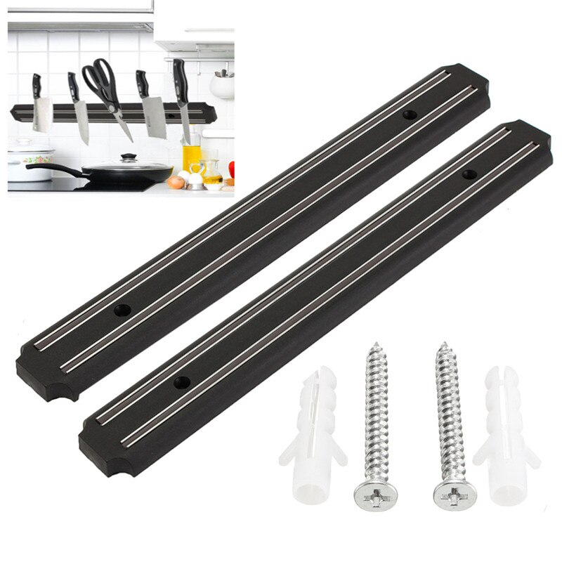 Porte-Couteau Magnétique Support Mural Noir ABS COUTEAU Métal pour Plastique Bloc Aimant Porte-Couteau