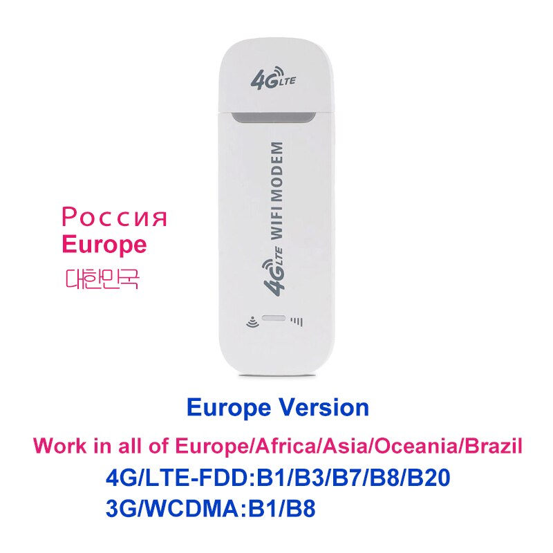 Tianjie Wifi Router 100Mbps Usb Modem Draadloze Breedband Mobiele Hotspot Lte 3G/4G Unlock Wingle Dongle: Europe Version