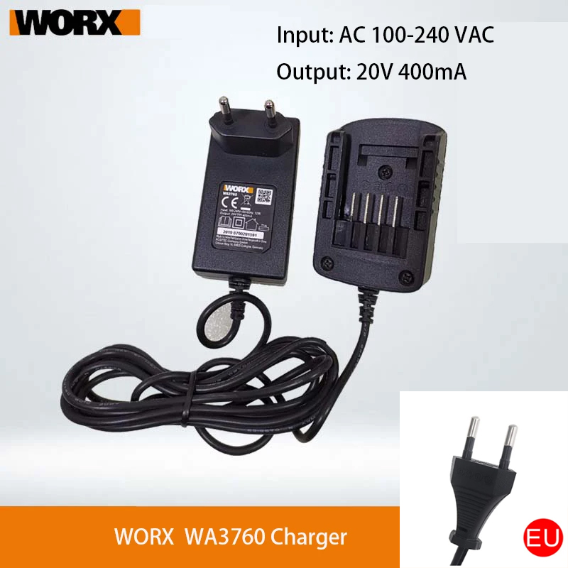 Worx wa3760 Ladegerät für 20V Lithium batterie 4Stift wa 3551,1 wa3572 wa3550 wa3553 usw. (eu Stecker): Ursprünglich Titel
