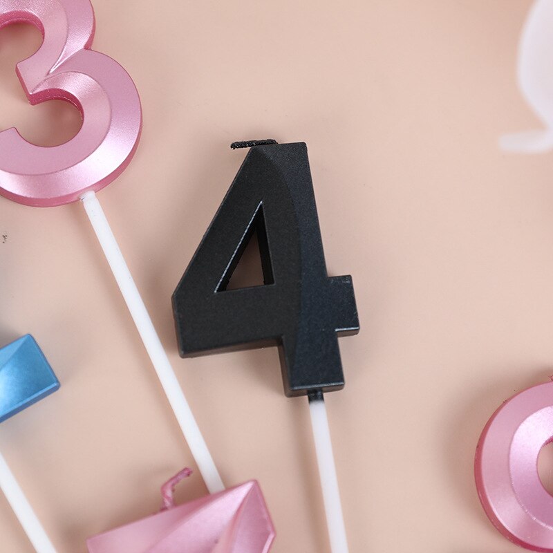 Bougie pour gâteau d'anniversaire pour enfants, chiffres 0/1/2/3/4/5/6/7/8/9, décoration de dessert de