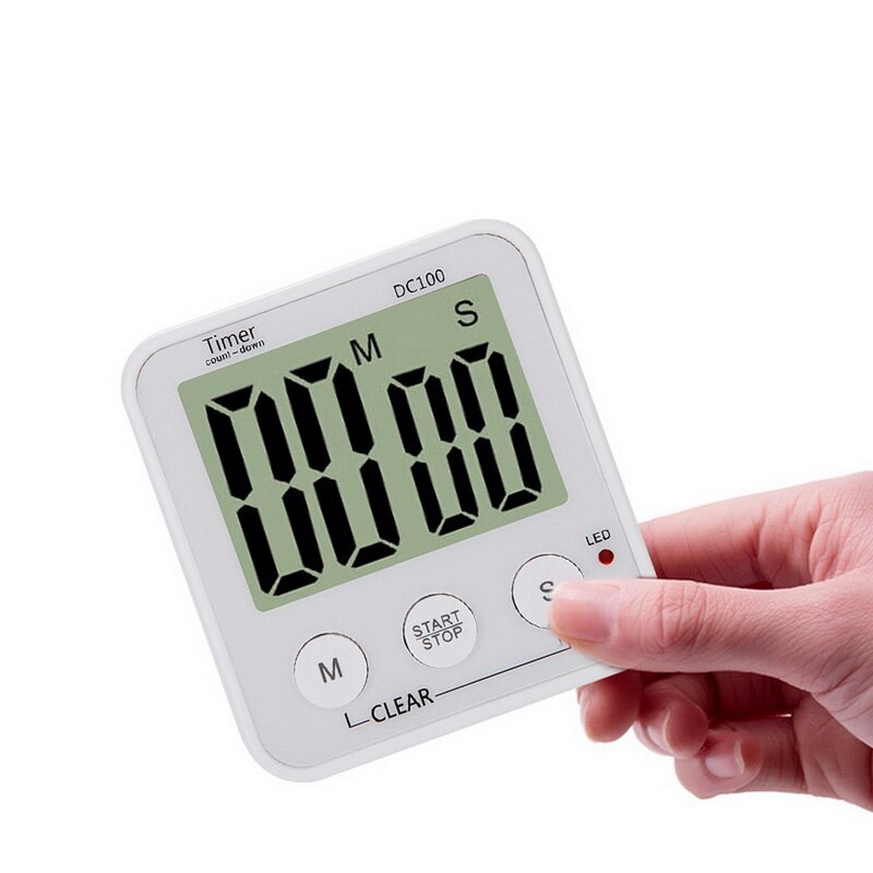 1Pc Vierkante Lcd Digitale Scherm Kookwekker Koken Timers Tellen Countdown Alarm Magneet Klok