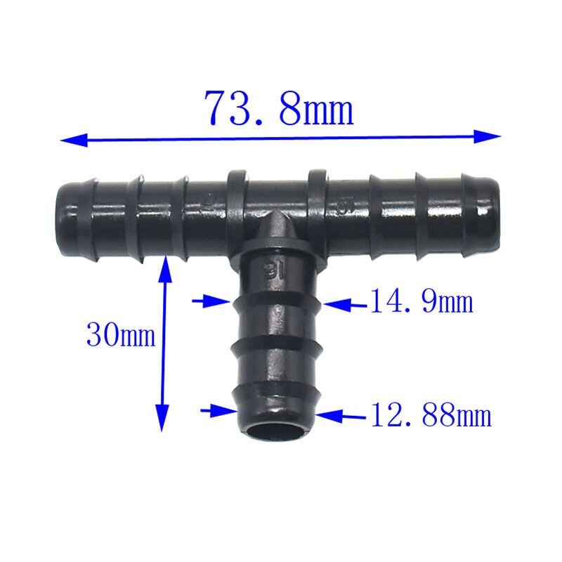 Hageslange 16mm tee mothake kobling 3 ringetone hage vanningskobling 1/2 slange vann splitter drivhus drypp vanning 5 stk: misligholde tittel