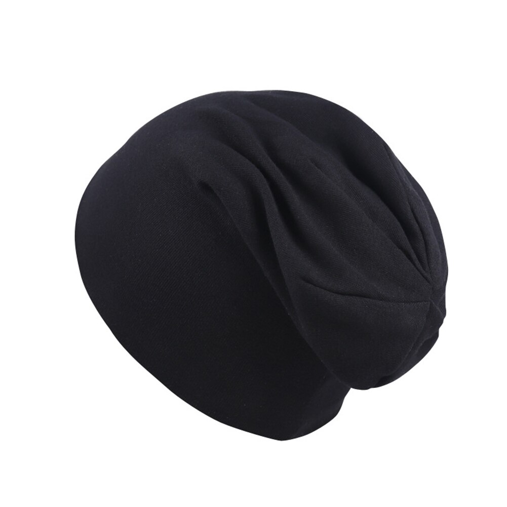 Cute Solid Color Baby Kids Beanie Cap Boys Girls Infant Warm Cotton Knitted Hat for babier: Black
