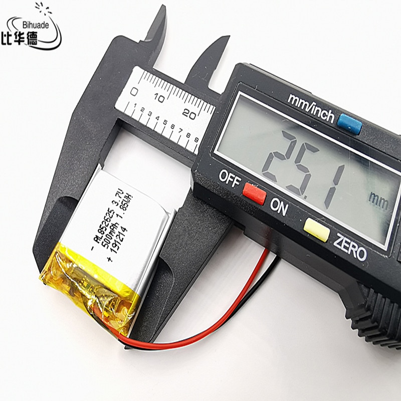 Batterie lithium-ion 3.7V,500mAH,802525 852526 polymère, pour GPS,mp3,mp4,mp5,dvd,bluetooth, modèle de jouet mobile