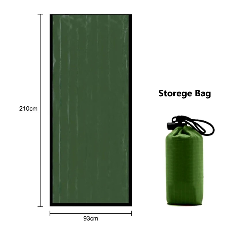 Portátil impermeável Emergency Survival Sleeping Bag, Thermal Bivy Sack, Mylar Blanket, First Aid Rescue Kit, Caminhadas e Camping Gear: Azul