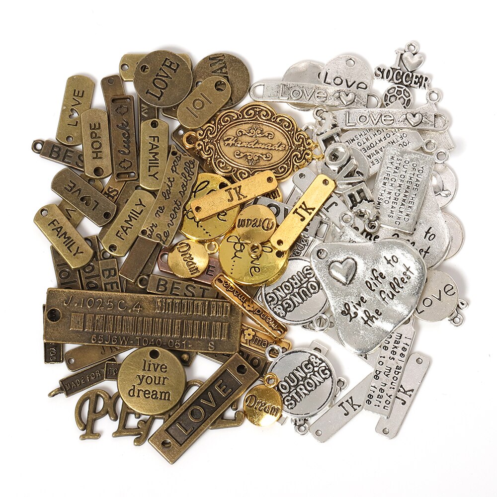 VYZUTR Charms hangers, voor het maken van sieraden, gemengde hangers ketting en vintage esthetiek, armband, oorbellen, halsketting, Metaal