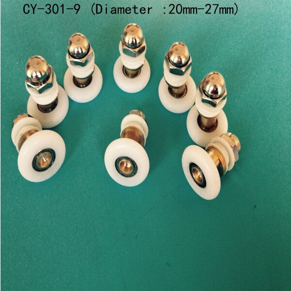 * 8 x bruseportruller/-løbere/hjul/remskiver i diameter 20mm-27mm