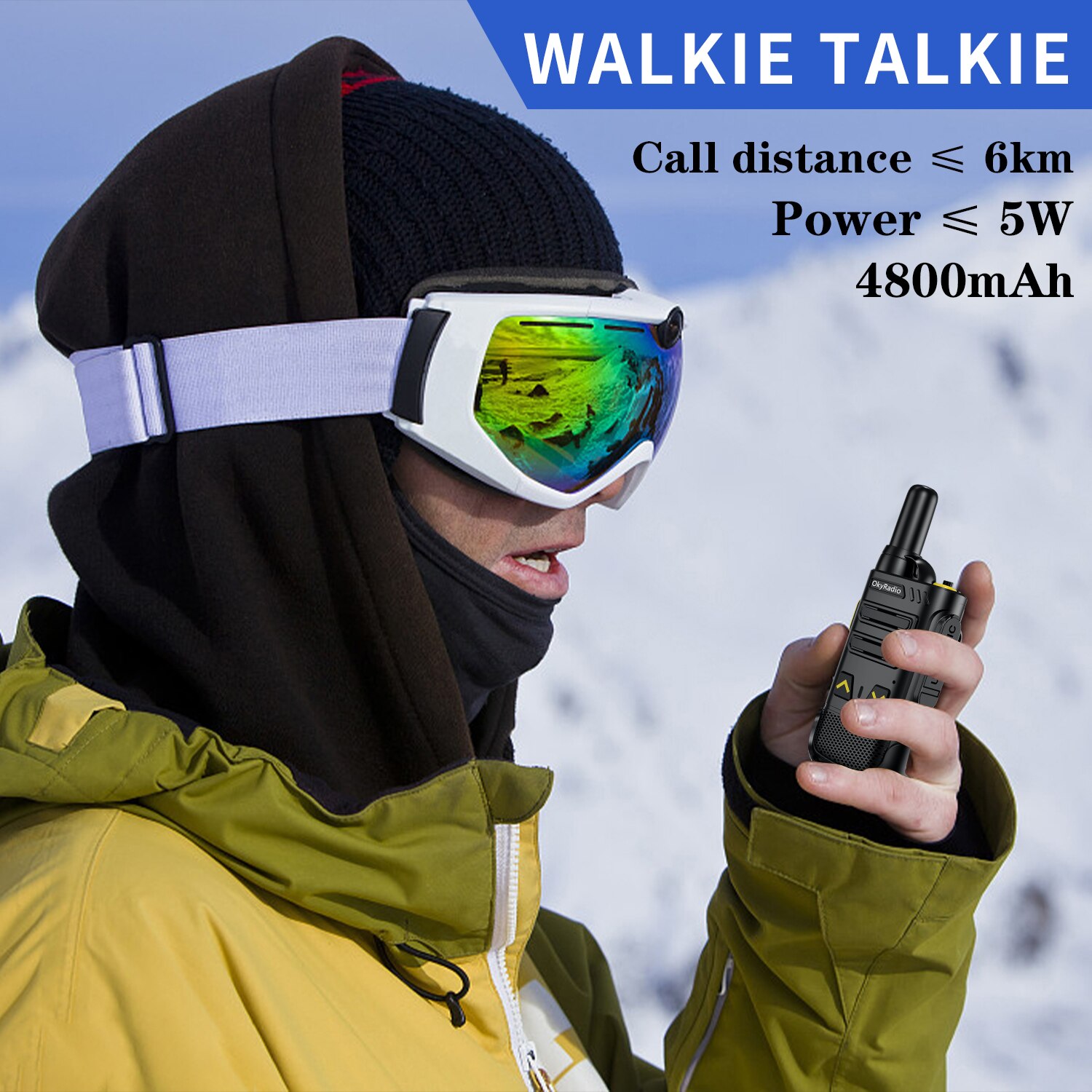5w Energie 6km Anruf Arbeit Walkie-Talkie 4800mAh Batterie echtzeit Tragbare Wasserdichte Walkie-Talkie Starke Anti