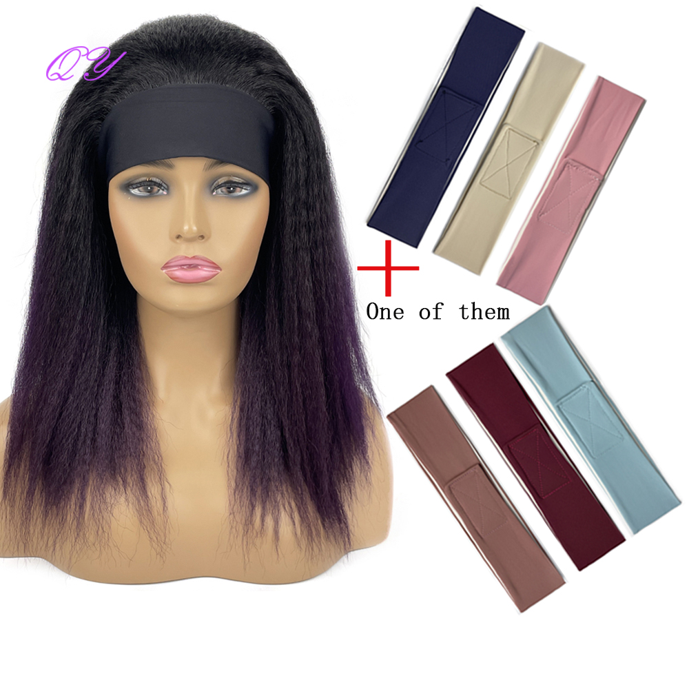 Pelucas de diadema rectas africanas sintéticas, peluca de peinado de longitud media negra Natural para mujer, pelo Afro Yaki rizado para uso diario para mujer: NC/4HL