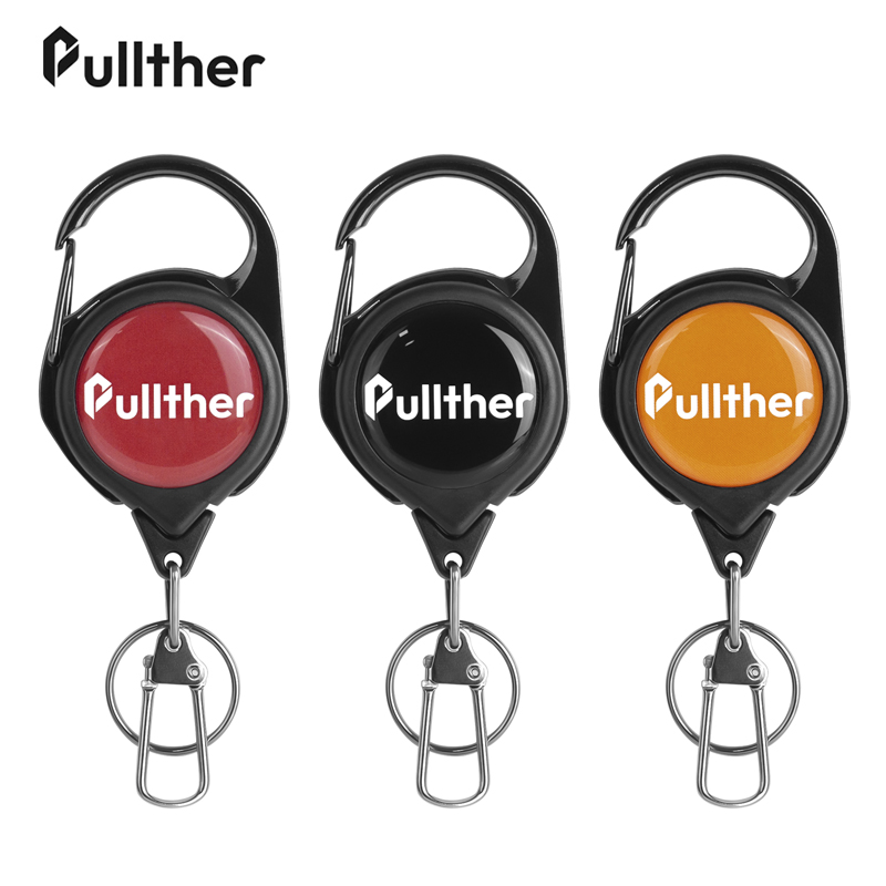 Pullther Fishing Retractable Key Chain with Gear Combo Cord Easy Release Badge Holder Fly Fishing Zinger Retractor Accessories